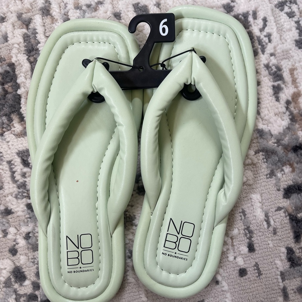 No Boundaries Mint Green Flip Flops